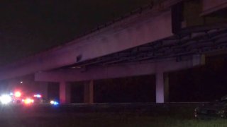 At about 10:30 p.m., the Dallas County Sheriff's Department, Mesquite police and Dallas Fire-Rescue responded to the crash at I-30 and the U.S. Highway 80 bridge.