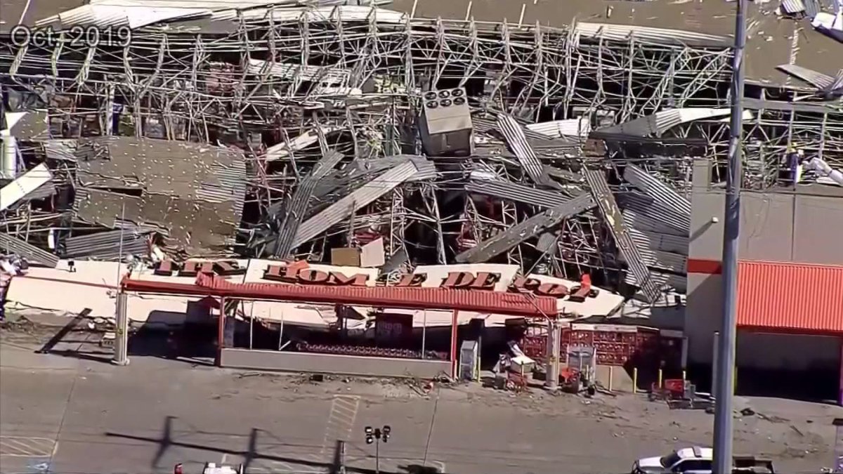 October 2019 tornado damages home depot then and now nbc 5 dallas