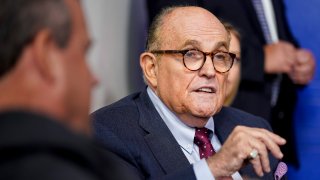 WASHINGTON, DC - SEPTEMBER 27: Former New York Mayor Rudy Giuliani speaks during a news conference held by U.S. President Donald Trump in the Briefing Room of the White House on September 27, 2020 in Washington, DC. Trump is preparing for the first presidential debate with former Vice President and Democratic Nominee Joe Biden on September 29th in Cleveland, Ohio.