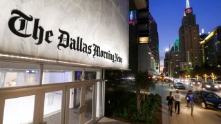 The exterior of the Dallas Morning News building in the old Dallas Public Library, Wednesday, November 29, 2017.