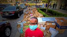 Orion Jean's Fort Worth house is filled with brown paper bags. "This is 'Race to 100,000 Meals'," Jean said surrounded by bags. "Five bags help, 20 bags help, One bag helps!"