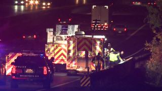 One person was killed Wednesday night in Arlington when their car veered off Interstate 20 and crashed into a creek before bursting into flames, police say.