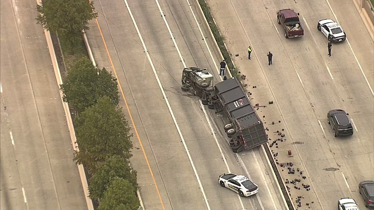 Truck Overturns, Spills Car Parts Onto Dallas Highway Monday – NBC 5 ...