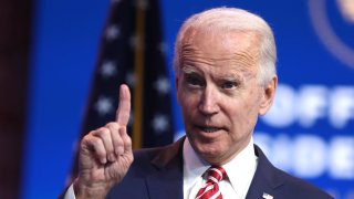 U.S. President-elect Joe Biden delivers remarks about the U.S. economy during a press briefing at the Queen Theater on November 16, 2020 in Wilmington, Delaware.