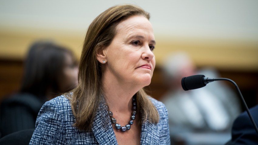 In this March 13, 2019, file photo, Former Defense Undersecretary for Policy Michele Flournoy prepares to testify during the House Foreign Affairs Committee hearing on "NATO at 70: An Indispensable Alliance."
