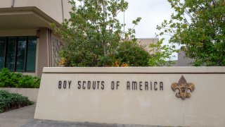 Sign with logo for Boy Scouts of America