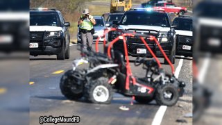 College Mound firefighters and the Kaufman Fire Department were called about 12:30 p.m. to FM2727 and CR167, where an SUV had struck a go-kart carrying six children.