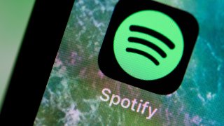 The Spotify app on an iPhone.