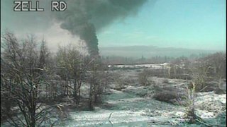 Traffic camera captures an image of a train that derailed north of Seattle