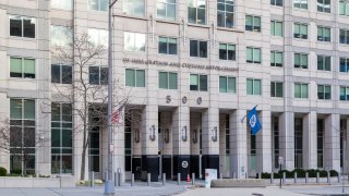 Washington D.C., USA - February 29, 2020: US Immigration and Customs Enforcement building in Washington, D.C. USA.