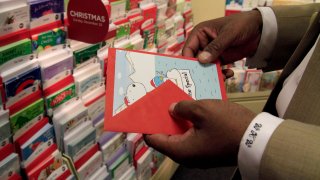 Bill Ward shops for greeting cards at the Hallmark store in Macys Plaza in Los Angeles on November