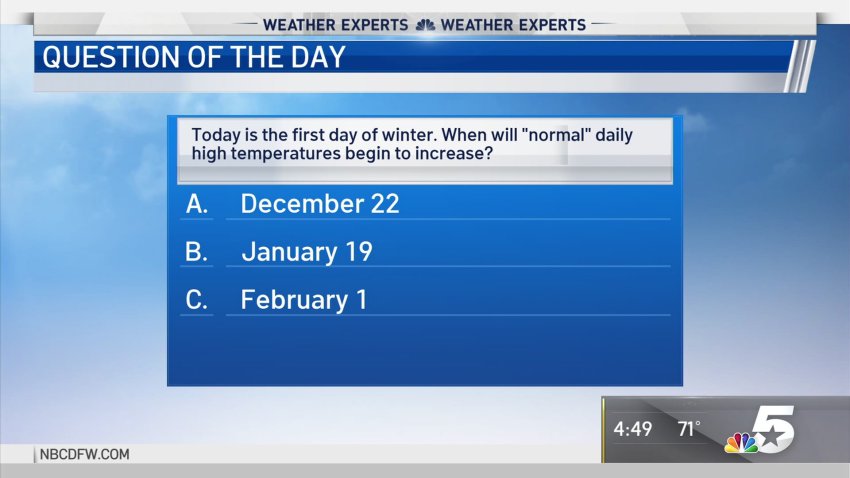 Weather Quiz: First Day of Winter and High Temperatures
