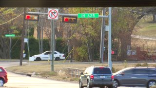 The suspect, a 30-year-old man, kept driving and the officers followed him down I-635. He stopped after his vehicle and an officer's vehicle made contact near La Prada Drive and I-635, police said.