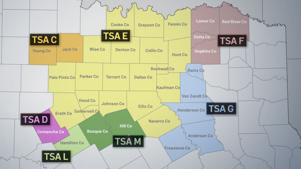 tsa region map