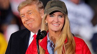U.S. President Donald Trump campaigns with Republican Senator Kelly Loeffler on the eve of the run-off election to decide both of Georgia’s Senate seats, in Dalton, Georgia, U.S., January 4, 2021.