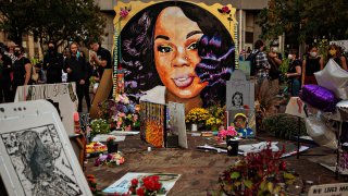 A memorial for Breonna Taylor in downtown Louisville, Sept. 26, 2020.