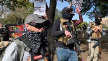 Protesters at the state Capitol in Austin, Texas on Sunday, Jan. 17, 2021. The protests remained peaceful, with many of those assembled saying they were there supporting gun rights, not protesting the results of the president election.