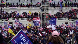 WASHINGTON, DC - JANUARY 6: Scene outside the Capitol after Tru