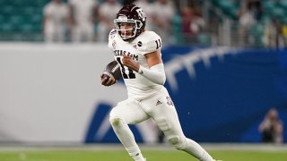 Kellen Mond #11 of the Texas A&M Aggies runs with the ball against the North Carolina Tar Heels in the second quarter of the Capital One Orange Bowl at Hard Rock Stadium on Jan. 2, 2021 in Miami Gardens, Florida.