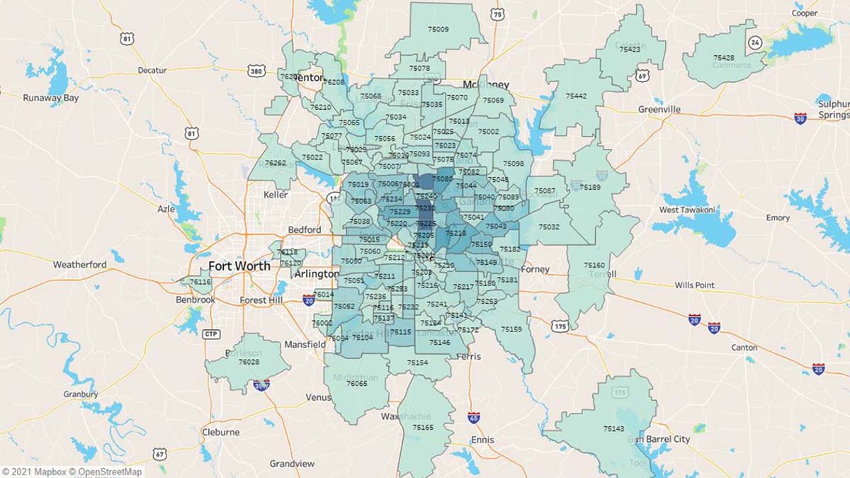 Northern Dallas Postcodes Initial number of COVID-19 vaccines received from Fair Park – NBC 5 Dallas-Fort Worth