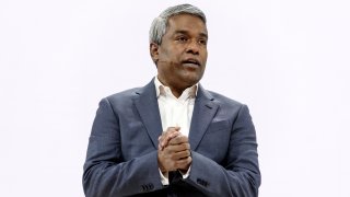 Thomas Kurian, CEO of Alphabet’s Google Cloud, speaks at the Google Cloud Next conference in San Francisco on April 9, 2019.