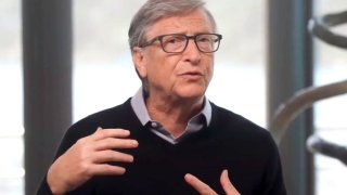 Bill Gates addresses a virtual Covid-19 conference hosted by the International Aids Society. July 11, 2020