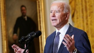 U.S. President Joe Biden delivers remarks as he takes part in a Munich Security Conference virtual event from the East Room at the White House in Washington, February 19, 2021.