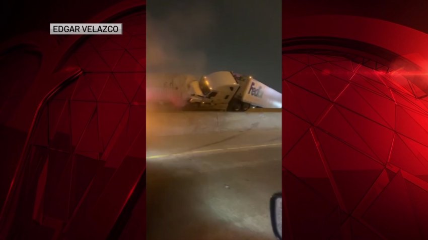 Graphic Video Shows Cars, 18-Wheelers Collide on Icy I-35W in Fort Worth