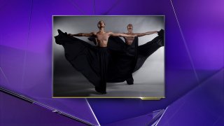 Two dancers from the Dallas Black Dance Theatre