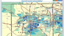 People living in the dark blue shade are considered "underserved" and will be the focus of the FEMA COVID-19 vaccination site.