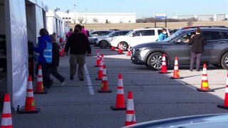 What’s said to be the largest vaccination drive-thru clinics in the state, and even in the country, opened Tuesday at Texas Motor Speedway for those with appointments.