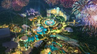 Concept rendering of Universal Orlando Resort’s newest theme park: Epic Universe.