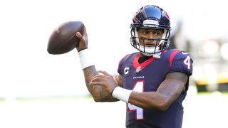 In this Jan. 3, 2021, file photo, Deshaun Watson #4 of the Houston Texans in action against the Tennessee Titans during a game at NRG Stadium in Houston, Texas.