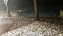 Hail in Davie Witte's backyard in Haslet
