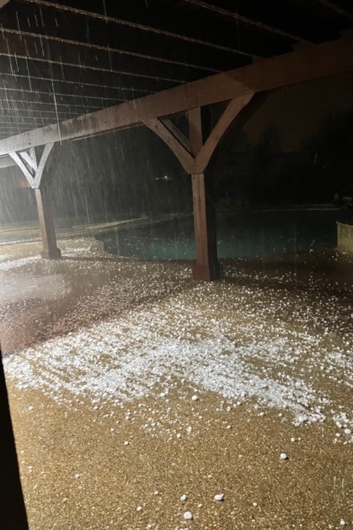 Hail in Davie Witte's backyard in Haslet