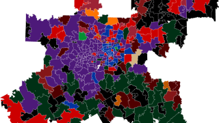 Vivid Seats map of Dallas-Fort Worth's favorite college basketball teams