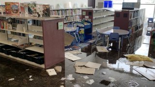 damaged library