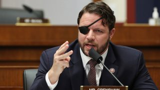 Representative Dan Crenshaw, a Republican from Texas, speaks during a House Homeland Security Committee security hearing in Washington, D.C., U.S., on Thursday, Sept. 17, 2020. The hearing focused on international terrorism threats, the rise in domestic terrorism incidents and recent shootings as well as election security and cyber threats.