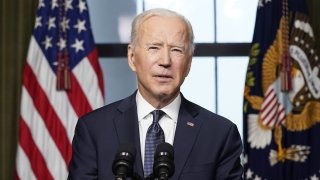 U.S. President Joe Biden speaks from the Treaty Room in the White House about the withdrawal of U.S. troops from Afghanistan on April 14, 2021, in Washington, DC.