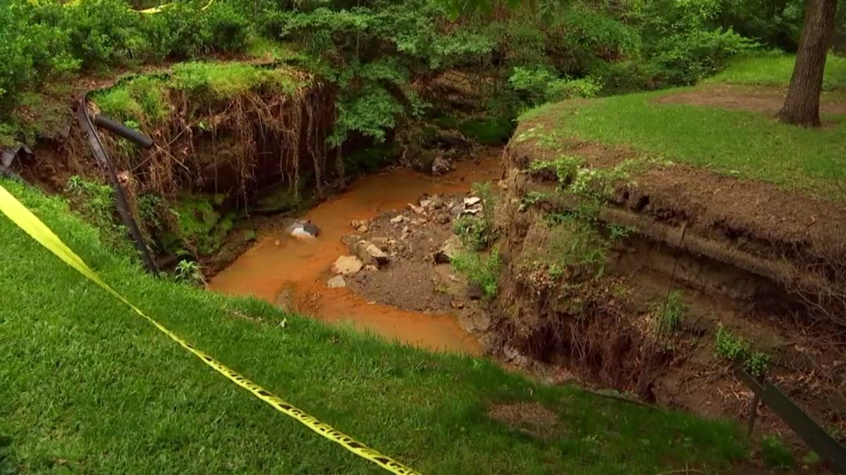 Water from Heavy Rains Eroding Back Yards in South Arlington NBC 5