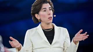 Gina Raimondo, governor of Rhode Island, speaks during a panel discussion on Tuesday, Feb. 13, 2018.