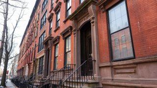 Residential buildings in the East Village neighborhood of Manhattan in New York City.