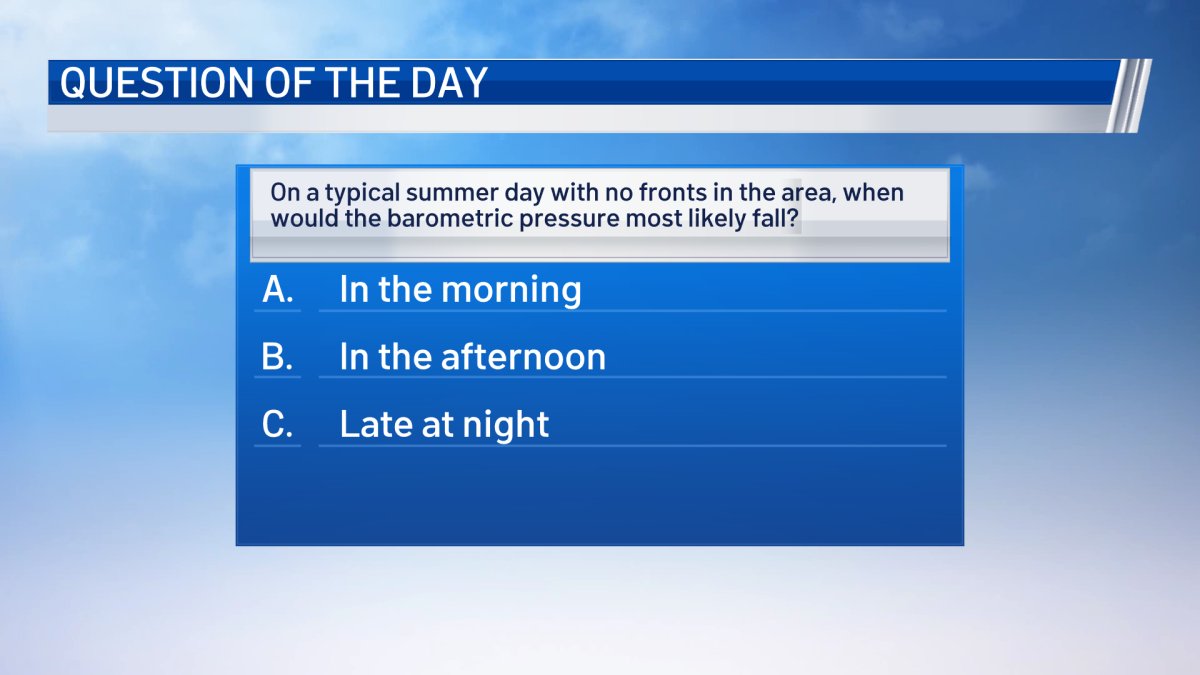 Weather Quiz Barometric Pressure NBC 5 DallasFort Worth
