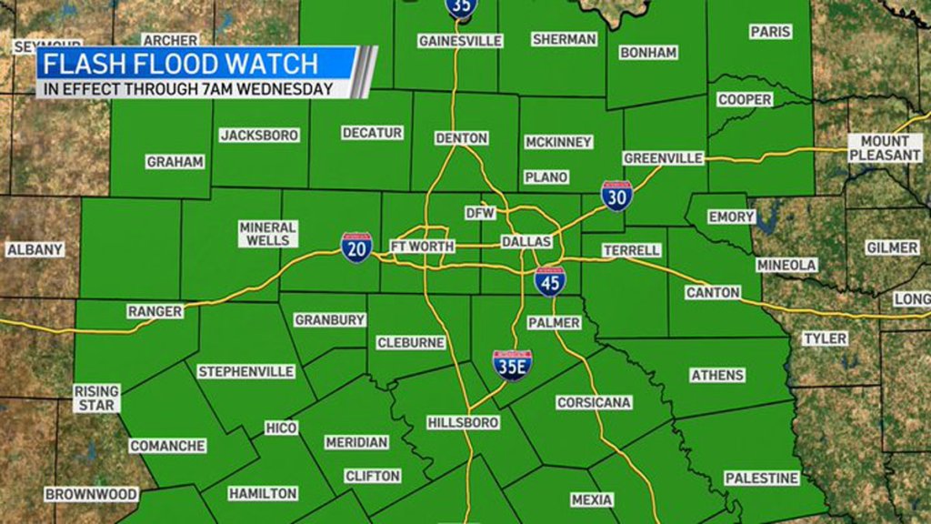 Live Radar Flash Flood Watch For Dfw Nbc 5 Dallas Fort Worth