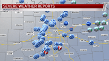 Severe weather reports from Monday evening, including tornadoes in Blum and Forreston.