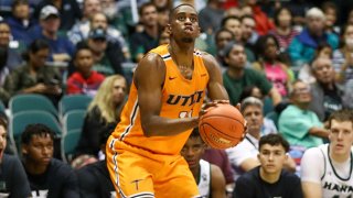 Bryson Williams #11 of the UTEP Miners lines up a shot during the first half of the game against the Hawaii Rainbow Warriors at the Stan Sheriff Center on December 22, 2019 in Honolulu, Hawaii.