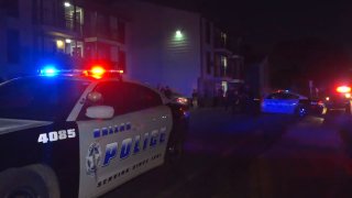 Officers were called at about 11:38 p.m. to the 3200 block of Norwalk Avenue, where they found three men in a breezeway with stab wounds.