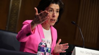 Commerce Secretary Gina Raimondo testifies before the Senate Appropriations Committee during a hearing in the Dirksen Senate Office Building on Capitol Hill in Washington, D.C., April 20, 2021.
