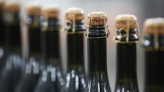 Bottles of the Brut Imperial sparkling wine produced at the Abrau-Durso Russian Wine House, one of Russia’s most prominent sparkling wine brands, in Novorossiysk.