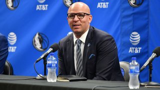 Head Coach Jason Kidd address the media during the Dallas Mavericks Press Conference on July 15, 2021 at the American Airlines Center in Dallas, Texas.